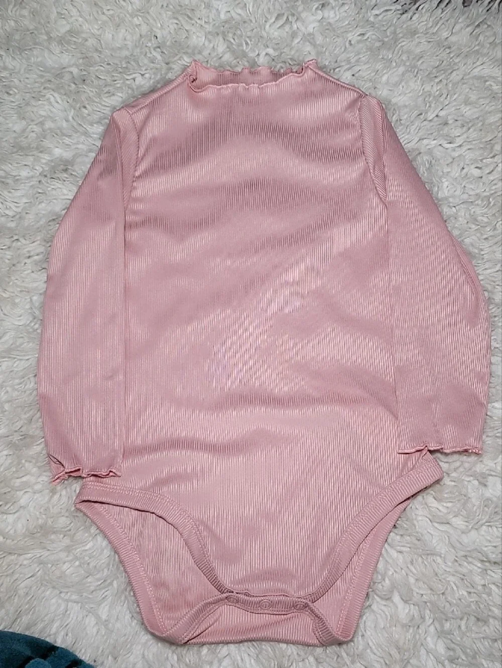 SHEIN Ribbed Long-Sleeve Baby Bodysuit Set in Pink, White & Black